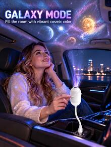 1pc USB Starry Night Projector Lamp, Portable Flexible Projection Night Light With 3 Pattern Slides, Indoor Atmosphere Decor Light For Bedroom, Party, Home Decor, Ideal Gift For Friends, Family, Birthday - multicolor - View 4
