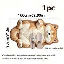 1pc Healing Super Cute Realistic Simulation Sleeping Dog Plush Art Rug, Personalized Aesthetic Style Decorative Carpet, Bedroom Bedside Vanity Living Room Plush Asymmetrical Shaped Large Rug, Ins-Style Space Aesthetic Atmosphere Blanket, Dopamine - Multicolor - View 16