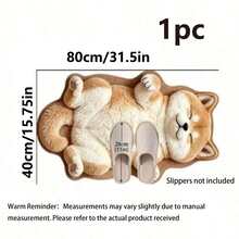 1pc Healing Super Cute Realistic Simulation Sleeping Dog Plush Art Rug, Personalized Aesthetic Style Decorative Carpet, Bedroom Bedside Vanity Living Room Plush Asymmetrical Shaped Large Rug, Ins-Style Space Aesthetic Atmosphere Blanket, Dopamine - Multicolor - View 11
