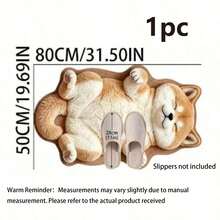 1pc Healing Super Cute Realistic Simulation Sleeping Dog Plush Art Rug, Personalized Aesthetic Style Decorative Carpet, Bedroom Bedside Vanity Living Room Plush Asymmetrical Shaped Large Rug, Ins-Style Space Aesthetic Atmosphere Blanket, Dopamine - Multicolor - View 9