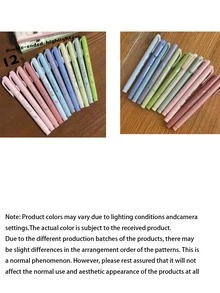 The 4/8/12 Pcs Double-Headed Highlighter Set Does Not Bleed Ink And Has No Burrs. It Is An Ideal Easter Gift For Diaries, Class Notes, Highlighting Key Points, School And Office Supplies, Back To School - Multicolor - View 2