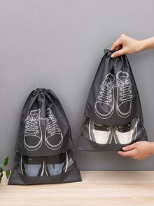 1/5Pcs Shoe Storage Bag, Dustproof Drawstring Shoes Pouch, Non-Woven Travel Shoes Organize For Outdoor Home Use, Moisture-Proof Transparent Cover Sets For Travel And Storage Uses Sets For Home Uses Sets - Multicolor - View 3