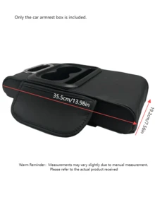 Car Armrest Height Pillow, 3d Embossed Design, With Integrated Center Armrest And Multi-Function Storage Compartment, Relieves Driving Fatigue, Side Pocket For Storing Items - Multicolor - View 2