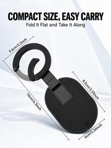 Teckwe 3-In-1 Magnetic Phone Holder With 18 Suction Cups, Adjustable Foldable Stand With Portable Hanging Clip For Gym, Travel And Desktop Use - Black - View 13
