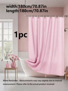 Pink Waterproof Anti Mildew Shower Curtain High Quality Machine Washable Fabric For Bathroom Balcony Separation Window Decor Modern Home Apartment Hotel Room Partition Privacy Drapes Bathroom Essentials Waterproof Curtain - Pink - View 7