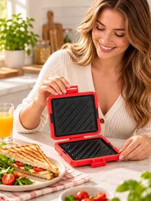 1pc Double-Sided Microwave Sandwich Grill, No Electricity Required, Suitable For Home, Office, And Outdoor Use. Microwave Sandwich Toaster, Compact Design, Heat-Resistant - Multicolor - View 8