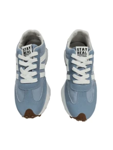 2026 Women'S Thick Sole Chunky Sneakers, Casual Lace-Up Platform Shoes, Breathable Patchwork Design, Comfortable For Spring/Summer - Blue - View 7