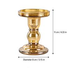 Cirelle Vintage Glass Taper Candle Holders, Pillar & Taper 2-In-1 Candlestick Holder Set, Clear Amber Glass Candle Stand For Wedding Centerpiece, Dinner Table, Mantel Decor, Romantic Home Decoration, Housewarming Gift - multicolor - View 5