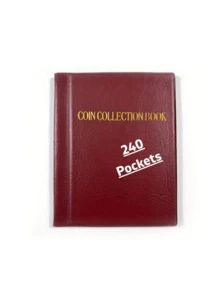 1英鎊小硬幣錢幣相冊，硬幣收藏書夾，大容量皮革封面附金箔壓印，適合收藏家，美金硬幣、便士、10美分、小徽章、紀念幣收納整理盒 30mm，返校季 - 彩色 - 查看 12