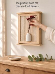 Haus Hana 1PC Rustic Wooden Wall Mounted Key Holder Cabinet With Dried Flower Vase Decor, Farmhouse Hidden Key Storage Organizer With 5 Hooks, Decorative Wood Key Box For Entryway Living Room Hallway Home Decor Housewarming Gift - View 5