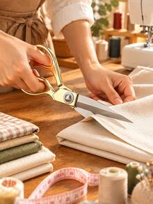 1pc Golden Fabric Scissors Stainless Steel Sharp Tailor Scissors Clothing Scissors Professional Heavy Duty Dressmaking Shears Sewing Tailor - Gold - View 12