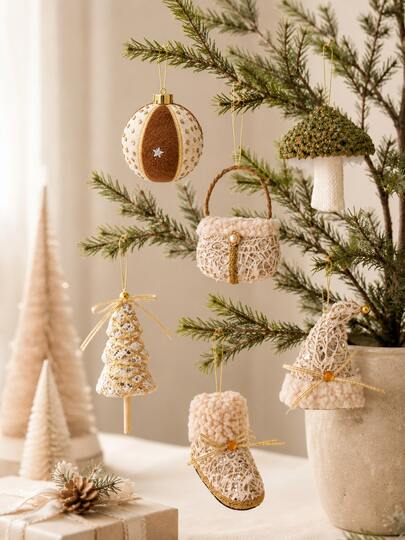 Cirelle Christmas Hanging Ball Ornaments, Santa Hat & Stocking Tree Decorations For Christmas Tree, Fireplace, Door, Wall, Mantel, Home Decor, Holiday Party, Festive Display, Christmas Celebration, Winter Holiday Decoration & Gift Decor