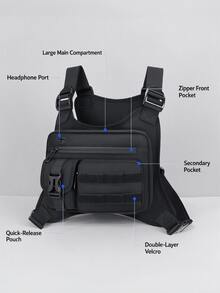 Adjustable Tactical Chest Rig Bag Multi Pocket Outdoor Utility Vest Pack - B - View 2