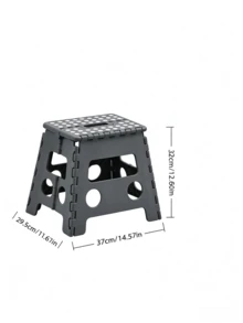 Grey Thickened Folding Stool, Light Luxury Plastic Portable Camping Stool, Space Saving Foldable High Campstool For Outdoor - Grey - View 6