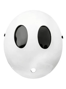1pc White Round Simple & Cute Shy Guy Mask, Suitable For Halloween, Christmas, Carnival Parties, Festivals, Gifts, Unisex, Fit For Party, Festival, Performance Costumes - Multicolor - View 8