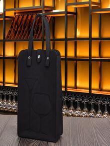 1Pc, Felt Wine Carrier Bag , Dual Bottle, Champagne Tote, Wine Gift Packing, Festive Handheld Box, For Celebration And Holiday Presents,Christmas - Multicolor - View 4