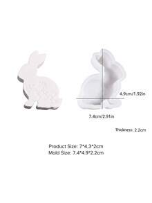 Embossed Flower Sitting Rabbit Silicone Mold, DIY Epoxy Resin Candle Plaster Craft Mold, Cute Bunny Ornament Making Mold For Easter Home Decor & Handmade Gift - multicolor - View 9