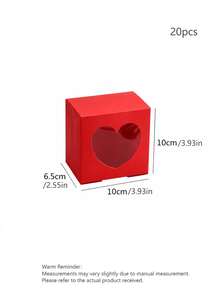 20/10pcs Red Heart Shaped Bakery Boxes With Viewing Window, Ideal For Valentine'S Day Snacks, Cupcakes, Pastries, And Strawberry Desserts, Suitable For Weddings, Birthdays, And Other Occasions, Holiday Design Paper Baking Boxes - Multicolor - View 9