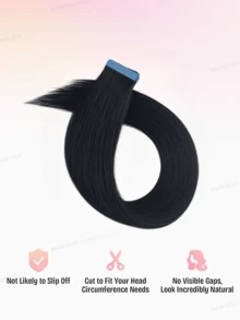 20片 30g 貼片式真人髮接髮 適合沙龍使用 絲滑無縫隱形 1# 貼片髮 女款 適用萬聖節與聖誕節 - S1 - 查看 7
