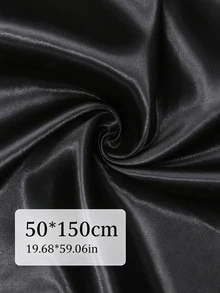 1Pc Soft Satin Fabric For Gift Wrapping, Dress, Blouse, Hanfu, Cheongsam & Wedding Gown, Ideal For Wedding DIY Crafts, Party & Room Decorations - Black - View 15