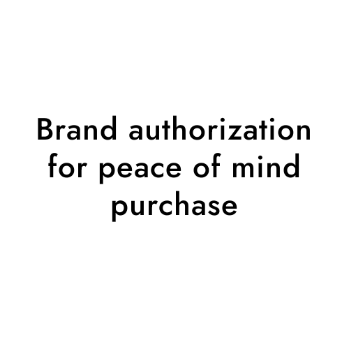 Brand authorization for peace of mind purchase