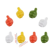 10pcs (Mixed Colors) Thumb Shape Cable Holder Clips, Creative Cute Wire Organizer Adhesive Hooks For Cable Management, Damage-Free No-Drilling Sticky Mount