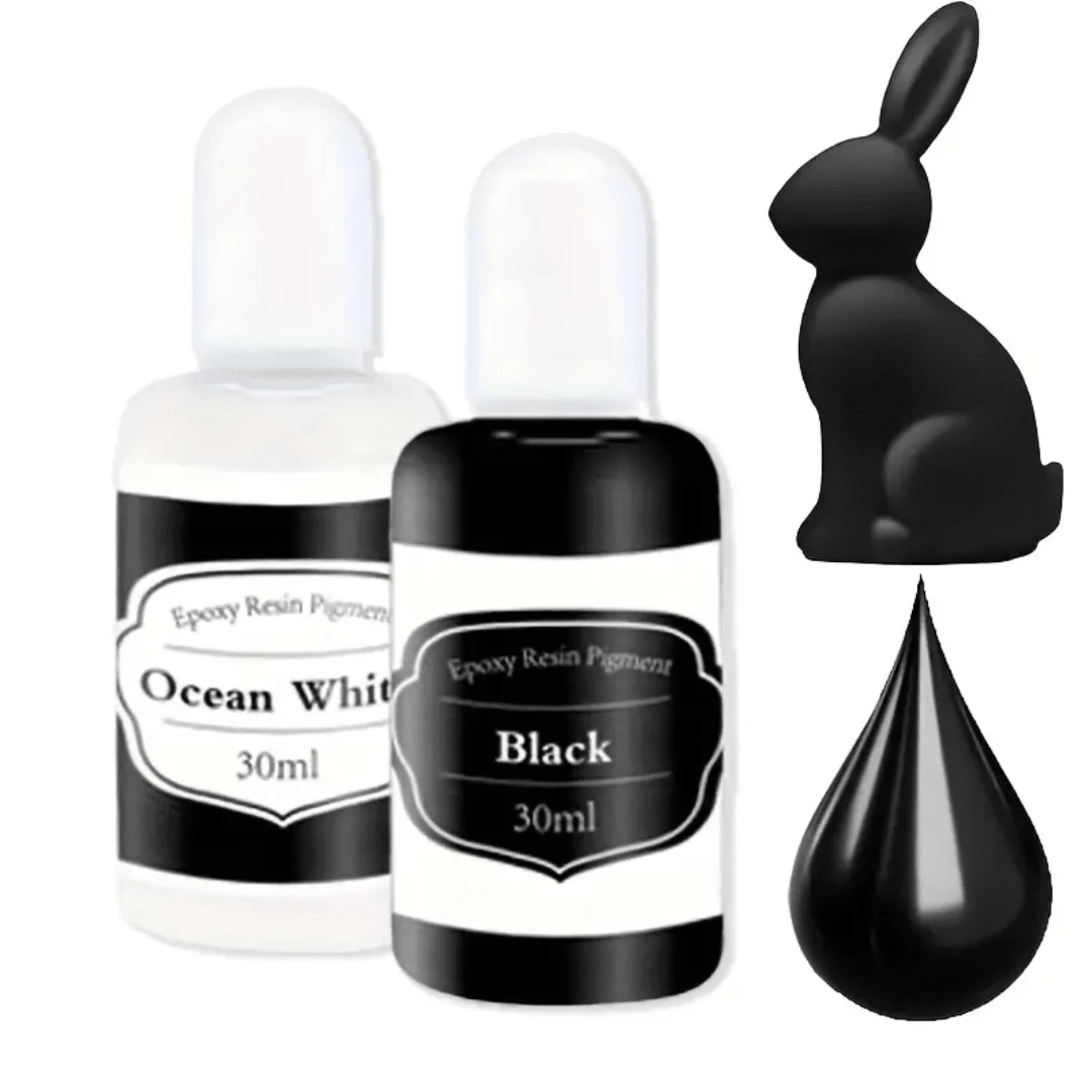 High-Concentration Black & White Epoxy Resin Pigment Set, 1.01oz Each - Vibrant Opaque Colors For Resin Art, Jewelry Making & Crafts, Color Paste