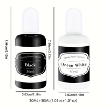 High-Concentration Black & White Epoxy Resin Pigment Set, 1.01oz Each - Vibrant Opaque Colors For Resin Art, Jewelry Making & Crafts, Color Paste