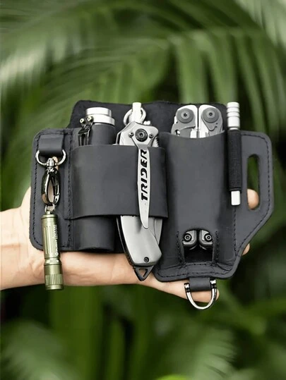 Bolsa de herramientas EDC, estuche para acampada al aire libre, mochila pequeña multiusos, cuchillo, linterna, funda de cintura