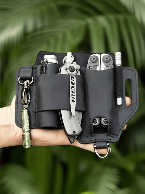 Bolsa de herramientas EDC, estuche para acampada al aire libre, mochila pequeña multiusos, cuchillo, linterna, funda de cintura