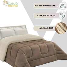 Sherpa Blanket Double-Sided Sheepskin Wool Comforter For Double Queen Bed Winter - hạt phỉ - Xem 4