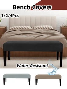 Water-Resistant Bedroom Bench Covers,Stretch Living Room Bench Covers,Piano Bench Seat Covers,Rectangle Long Chair Slipcover,Stretch Spandex Upholstered Bench Seat Cushion Slipcovers,Washable Bench Seat Covers, Bench Cushions Covers, Bench Seat Protector, Washable Bench Slipcover, Rectangle Bench Covers For Dining Room, Living Room, Bedrooms,Kitchen