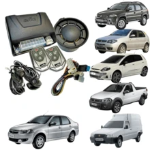 Alarme Automotivo Antifurto Bloqueio do Motor Trava Portas Completo Kit 2 Controles Linha Fi4t Palio Linea Fiorino Strada Uno Punto - Multicolorido - Visão 2