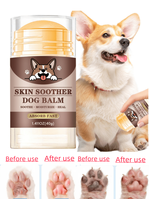 Creme para cuidados com as patas de animais de estimação para cuidados com a pele de gatos e cães, bálsamo hidratante, bálsamo duplo hidratante