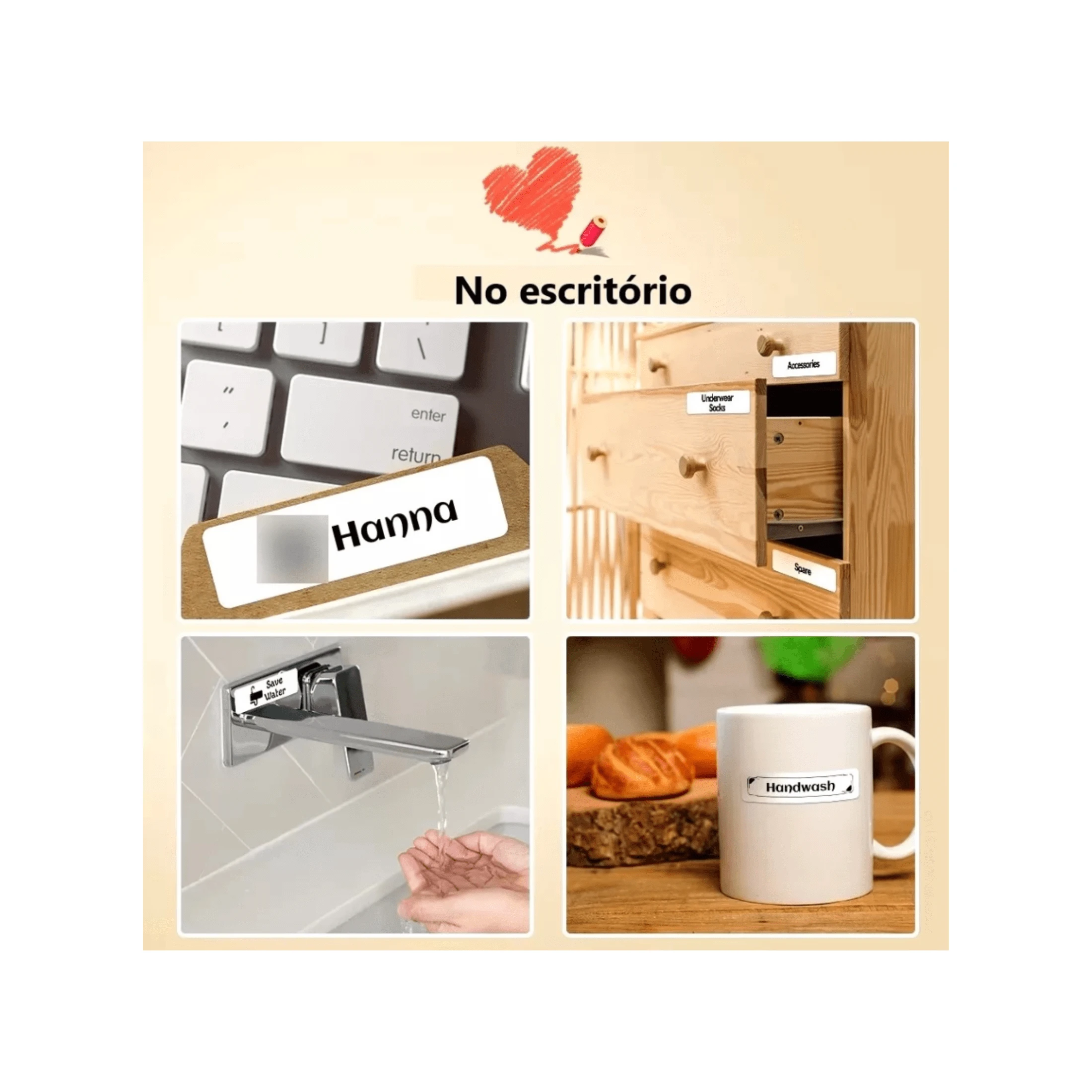 Mini Portable Thermal Label Printer Easy Label Cutting + 7m Of 15mm ...