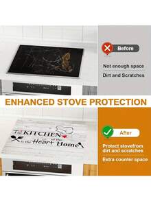 Extra Large 28.5X20.5 Inch Stove Top Cover - Anti-Slip, Waterproof & Heat Resistant Mat For Electric Glass Stoves, Prevents Scratching, Multi-Use Cooktop Protector, Easy Clean, Ideal For Kitchen Decor - Multicolor - View 7