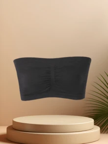 2 Pcs Plus Size Open Shoulder Bralette Set, Backless Halter Bra For Women - Multicolor - View 4