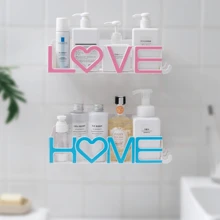 1pc Plastic Bathroom Organizer Shelf, No Drilling Needed, Vanity Shower Toilet Triangular Wall-Mounted Storage Rack, Suitable For Daily Home Use