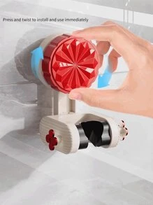 1pc Adjustable Bathroom Shower Head Holder, Suction Cup Shower Bracket, Movable Shower Head Mount For Bathroom