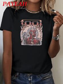 Payeah Vintage Tool Band Album Shirt, Lateralus Tool Band Shirt Graphic Print T Shirt 1 Pcs 220g Heavy Cotton T ShirtUnisex Vintage Washed Tee - Distressed Retro Style Everyday Basic - White - View 8
