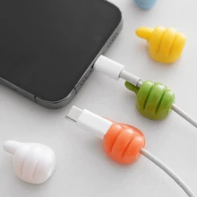 10pcs (Mixed Colors) Thumb Shape Cable Holder Clips, Creative Cute Wire Organizer Adhesive Hooks For Cable Management, Damage-Free No-Drilling Sticky Mount