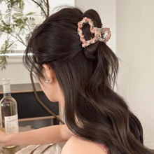 Floral Embroidered Hair Clips, Pink Water Drop BB Clips, Hair Accessories For Beach, Campus, Commute, Party, Boho Outfit Hair Claws Claw Clips Hair Jaw Clip Hair Clamps Hair Clutch Hair Catcher Clip