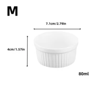 1 件/2 件白色陶瓷甜点/小模子杯，陶瓷材质圆形烤蛋杯，布丁杯烘焙纸杯蛋糕 DIY 蛋奶酥烘焙杯，甜点杯，微波炉和烤箱安全碗，厨房工具 - 白色 - 查看 13
