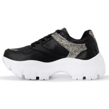 Tênis Chunky Feminino Branco Adulto - Preto Dourado - Visão 2