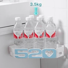 1pc Plastic Bathroom Organizer Shelf, No Drilling Needed, Vanity Shower Toilet Triangular Wall-Mounted Storage Rack, Suitable For Daily Home Use