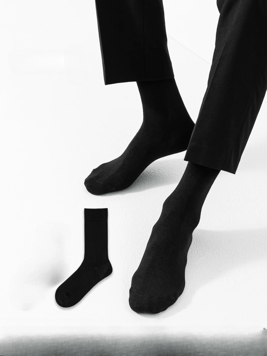 Kit 6.12 Pairs Of Men's High-Top Socks 40-46 Unisex - màu đen - Xem 1