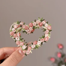 Floral Embroidered Hair Clips, Pink Water Drop BB Clips, Hair Accessories For Beach, Campus, Commute, Party, Boho Outfit Hair Claws Claw Clips Hair Jaw Clip Hair Clamps Hair Clutch Hair Catcher Clip