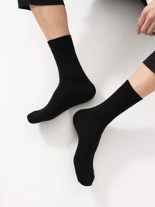 Kit 6.12 Pairs Of Men's High-Top Socks 40-46 Unisex - màu đen - Xem 3