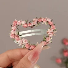Floral Embroidered Hair Clips, Pink Water Drop BB Clips, Hair Accessories For Beach, Campus, Commute, Party, Boho Outfit Hair Claws Claw Clips Hair Jaw Clip Hair Clamps Hair Clutch Hair Catcher Clip