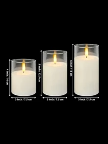 1 cái/3 cái Nến LED Có/Không Có Điều Khiển Từ Xa, Nến Không Ngọn Lửa, Máy Hâm Nến, Đèn Nến, Nến Ngọn Lửa Chuyển Động 3D Chạy Bằng Pin (Không Bao Gồm Pin), Thích Hợp Cho Lễ Hội, Đám Cưới, Quà Tặng, Lò Sưởi, Trang Trí Nhà Cửa (Trong Suốt, 3" X 4" 5" 6") - trắng - Xem 10